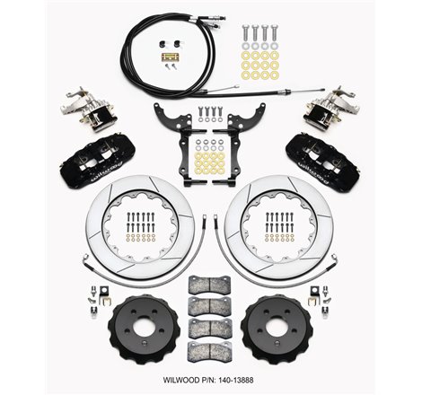 Wilwood AERO4 / MC4 Rear Kit 14.00 2015-Up Mustang w/Lines & Cables