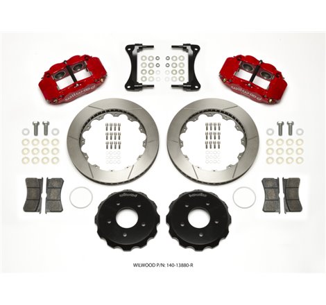 Wilwood Narrow Superlite 4R Front Hat Kit 12.88in Red 2007-Up Jeep Wrangler