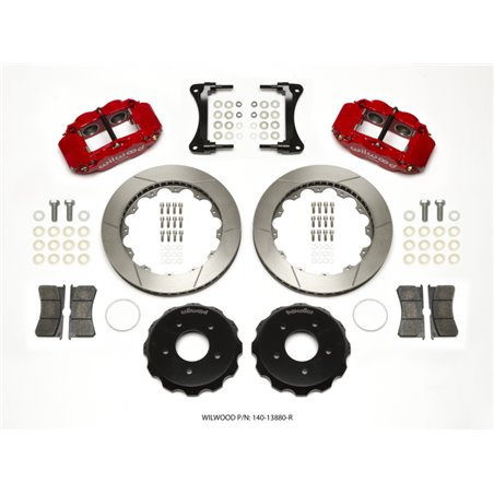 Wilwood Narrow Superlite 4R Front Hat Kit 12.88in Red 2007-Up Jeep Wrangler