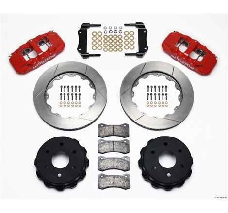 Wilwood AERO4 RearTruck Kit 14.25in Red 1999-2010 GM 1500-SUV 2 Piston OE Caliper