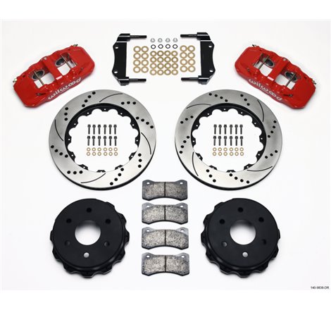 Wilwood AERO4 RearTruck Kit 14.25in Drill Red 1999-2010 GM 1500-SUV 2 Piston OE Caliper