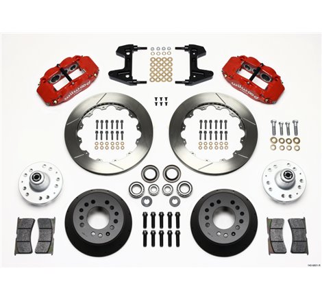 Wilwood Narrow Superlite 6R Front Hub Kit 12.88in Red 74-80 Pinto/Mustang II Disc Spindle only