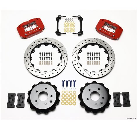 Wilwood Dynapro Radial Rear Kit 13.00in Drilled Red Nissan 350Z/Fiti G35