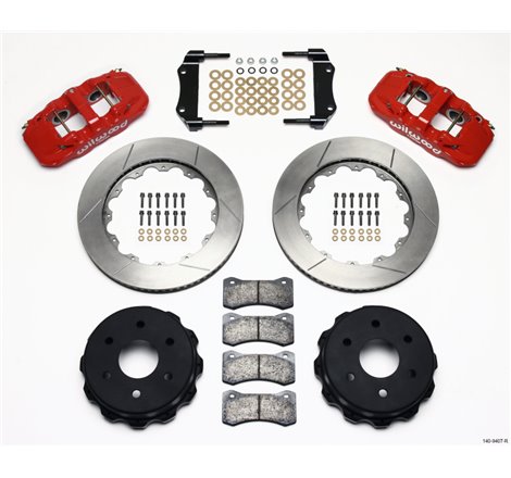 Wilwood AERO4 RearTruck Kit 14.25in Red 1999-2010 GM 1500-SUV 1 Piston OE Caliper