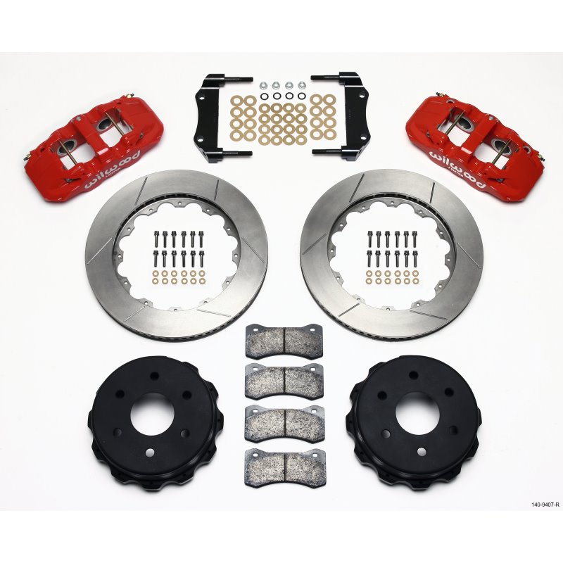 Wilwood AERO4 RearTruck Kit 14.25in Red 1999-2010 GM 1500-SUV 1 Piston OE Caliper