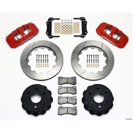 Wilwood AERO4 RearTruck Kit 14.25in Red 1999-2010 GM 1500-SUV 1 Piston OE Caliper