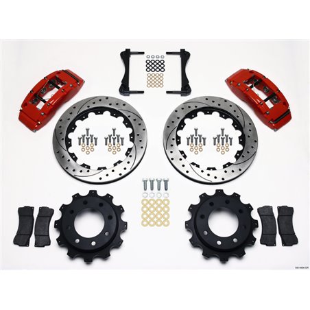 Wilwood TC6R Rear Kit 16.00in Drilled Red 1999-2010 GM Trk 2500 HD 4.84 Cntr