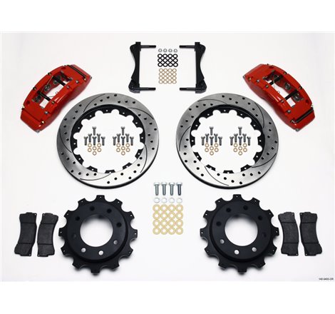 Wilwood TC6R Rear Kit 16.00in Drilled Red 1999-2010 GM H2 / 2500 4.63 Cntr