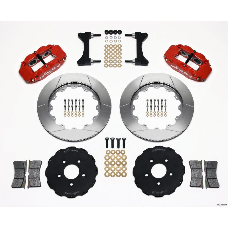 Wilwood Narrow Superlite 6R Front Hat Kit 14.00in Red Mitsubishi EVO VIII