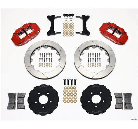 Wilwood Narrow Superlite 6R Front Hat Kit 13.06in Red Mitsubishi EVO VIII