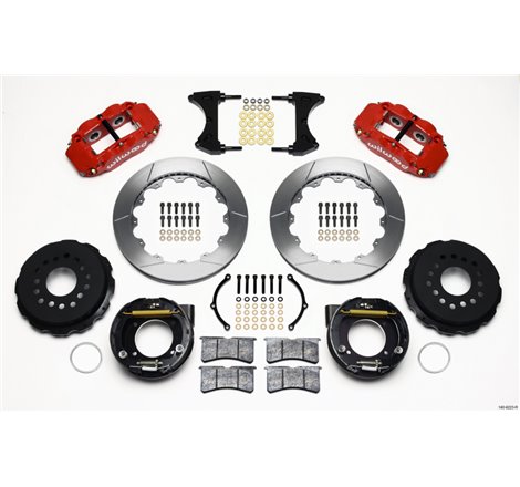 Wilwood Narrow Superlite 4R Rear P-Brk Kit 12.88in Red Ford 8.8 w/2.5in Offset-5 Lug