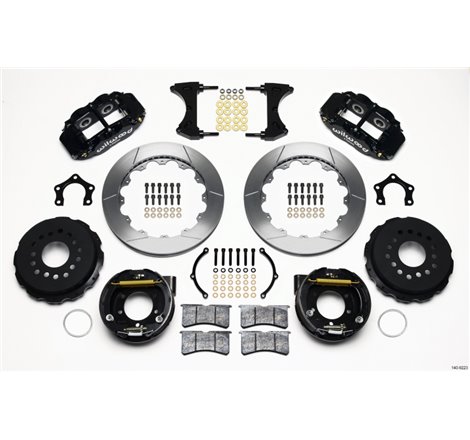 Wilwood Narrow Superlite 4R Rear P-Brk Kit 12.88in Ford 8.8 w/2.5in Offset-5 Lug