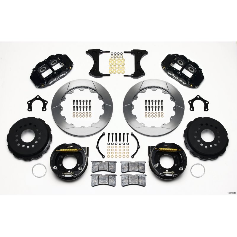 Wilwood Narrow Superlite 4R Rear P-Brk Kit 12.88in Ford 8.8 w/2.5in Offset-5 Lug