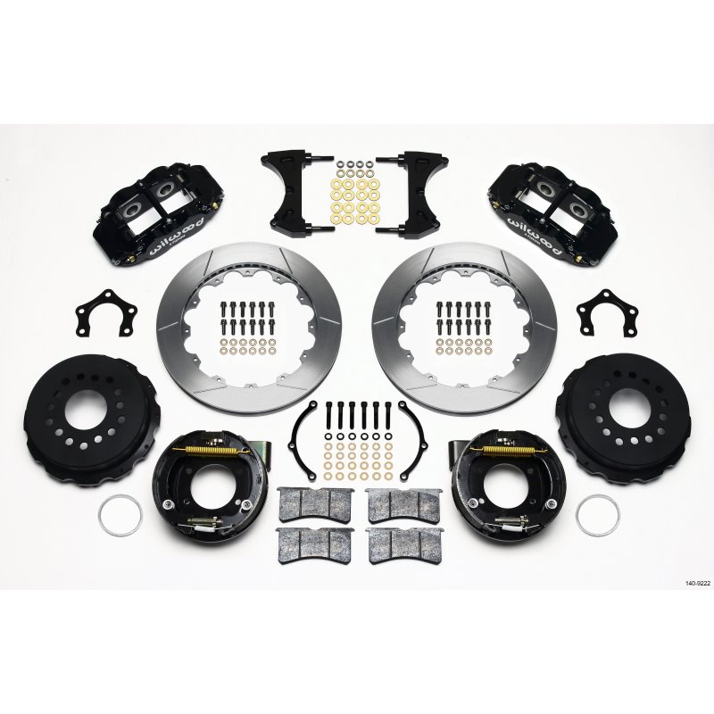 Wilwood Narrow Superlite 4R Rear P-Brk Kit 12.88in Mopar/Dana 2.36in Off w/Snap Ring Brng