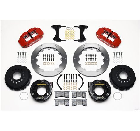 Wilwood Narrow Superlite 4R Rear P-Brk Kit 12.88in Red 2005-2014 Mustang