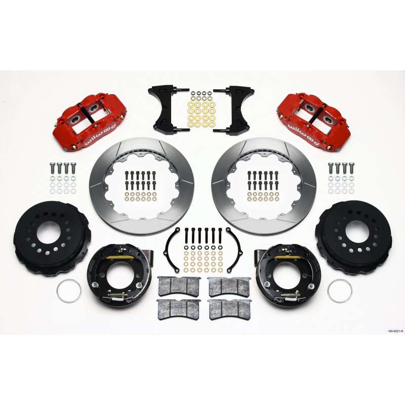 Wilwood Narrow Superlite 4R Rear P-Brk Kit 12.88in Red 2005-2014 Mustang