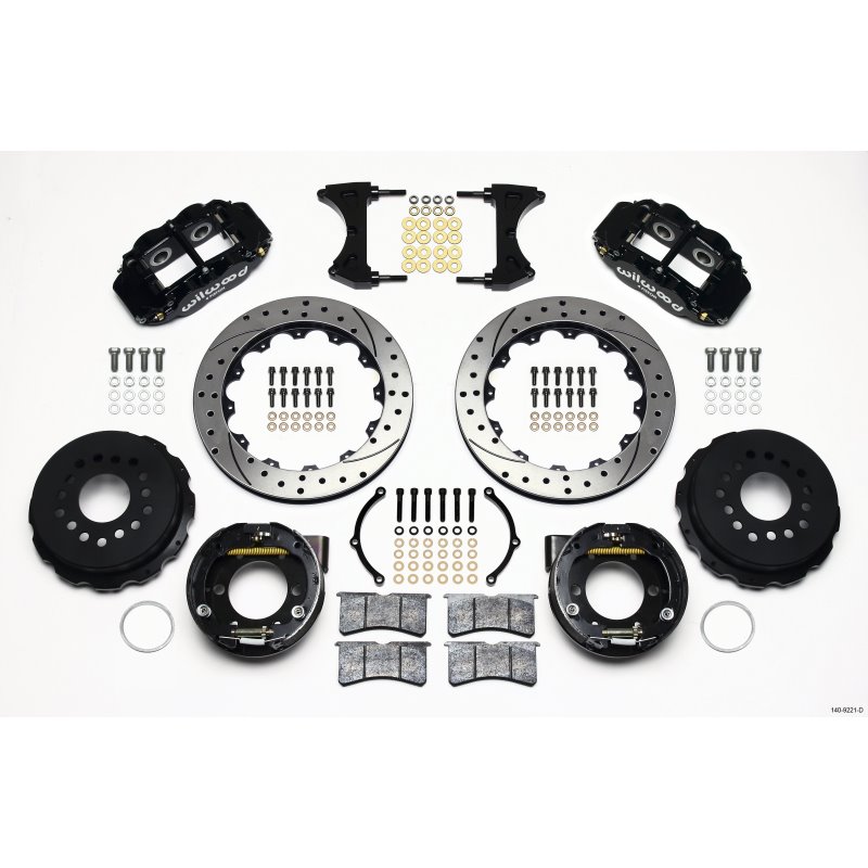 Wilwood Narrow Superlite 4R Rear P-Brk Kit 12.88in Drilled 2005-2014 Mustang