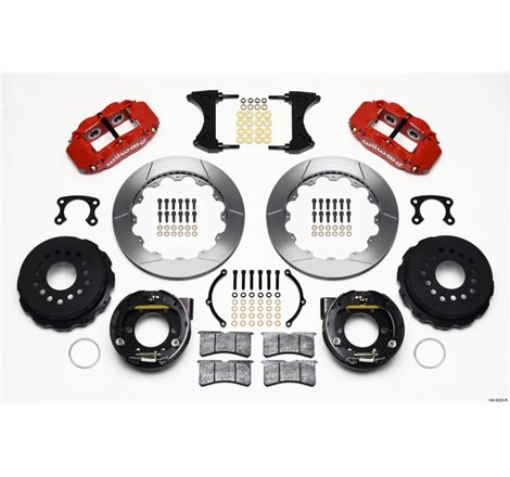 Wilwood Narrow Superlite 4R Rear P-Brk Kit 12.88in Red Small Ford 2.50in Offset