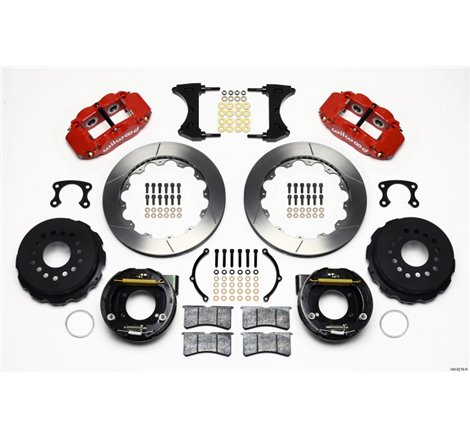 Wilwood Narrow Superlite 4R Rear P-Brk Kit 12.88in Red Big Ford New Style 2.50in Offset