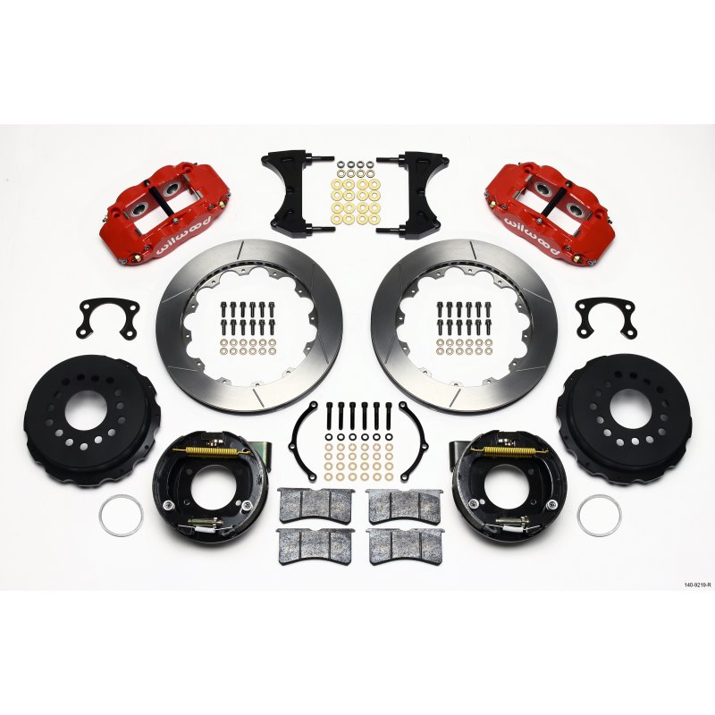 Wilwood Narrow Superlite 4R Rear P-Brk Kit 12.88in Red Big Ford New Style 2.50in Offset