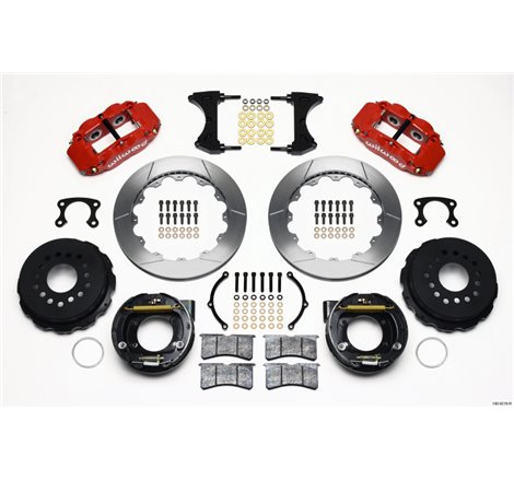 Wilwood Narrow Superlite 4R Rear P-Brk Kit 12.88in Red Big Ford New Style 2.36in Offset