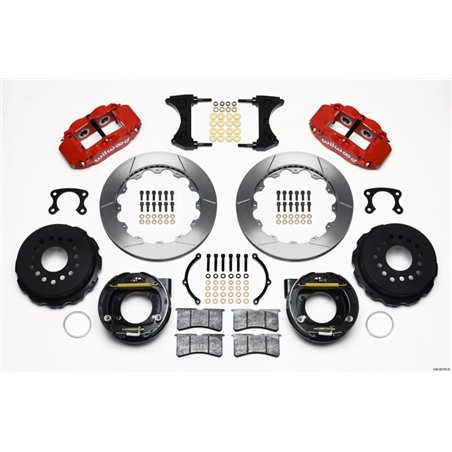 Wilwood Narrow Superlite 4R Rear P-Brk Kit 12.88in Red Big Ford New Style 2.36in Offset