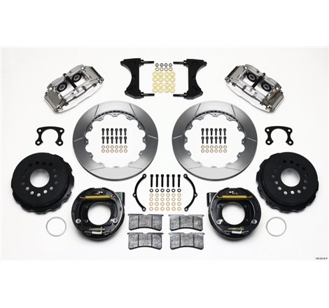 Wilwood Narrow Superlite 4R Rear P-Brk Kit 12.88in Polished Big Ford New Style 2.36in Offset