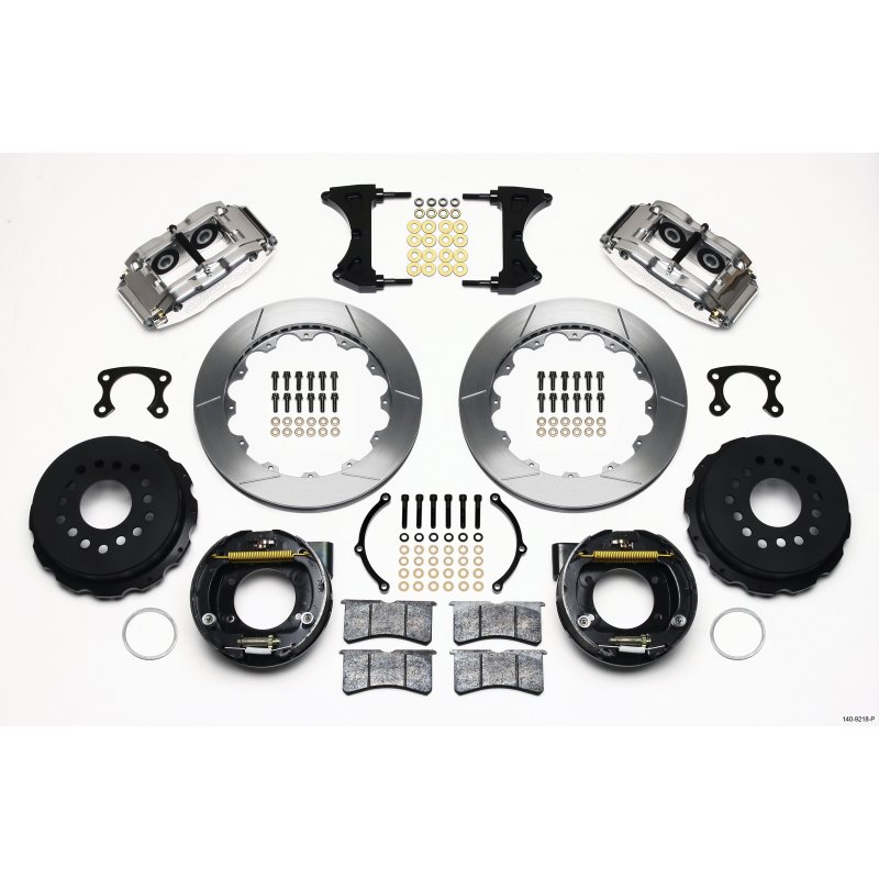 Wilwood Narrow Superlite 4R Rear P-Brk Kit 12.88in Polished Big Ford New Style 2.36in Offset