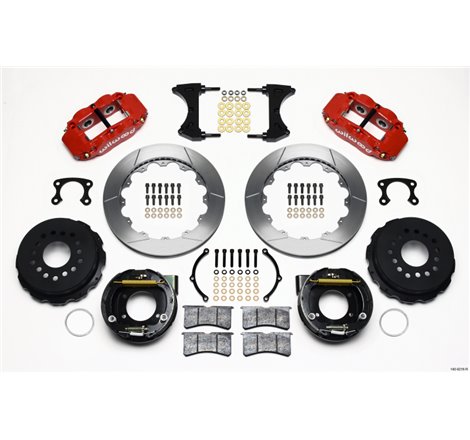 Wilwood Narrow Superlite 4R Rear P-Brk Kit 12.88in Red Small Ford 2.66in Offset