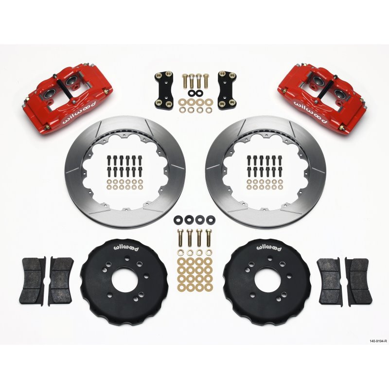 Wilwood FSLI4 Front Hat Kit 13.00in Drilled Red Nissan 240SX