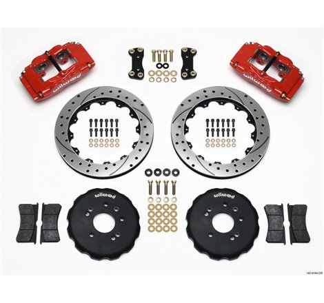 Wilwood FSLI4 Front Hat Kit 13.00in Drilled Red Nissan 240SX