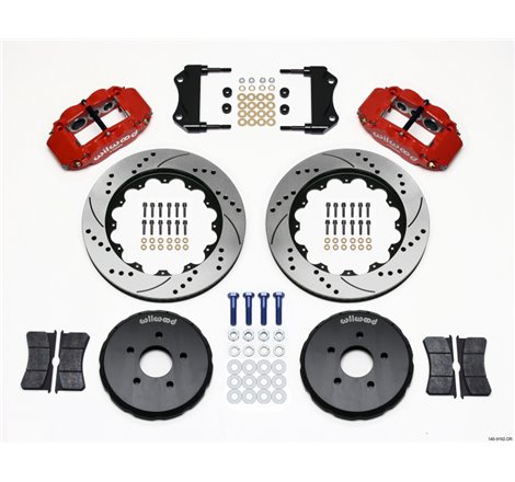 Wilwood Narrow Superlite 6R Front Hat Kit 14.00in Drill Red Nissan 350Z/Fiti G35