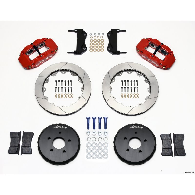 Wilwood Narrow Superlite 6R Front Hat Kit 13.06in Red Nissan 350Z/Fiti G35