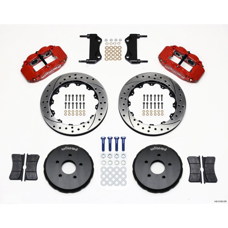 Wilwood Narrow Superlite 6R Front Hat Kit 13.06in Drill Red Nissan 350Z/Fiti G35