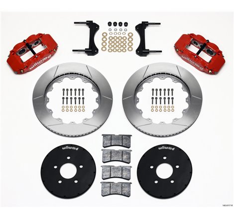 Wilwood Narrow Superlite 6R Front Hat Kit 14.00in Red 1994-2004 Mustang