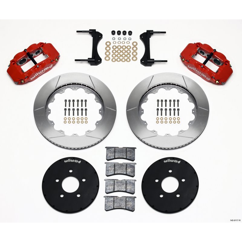 Wilwood Narrow Superlite 6R Front Hat Kit 14.00in Red 1994-2004 Mustang