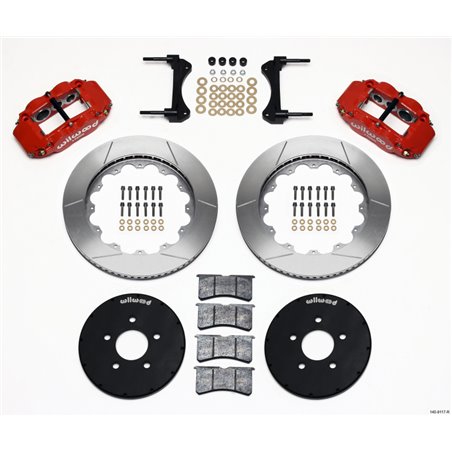 Wilwood Narrow Superlite 6R Front Hat Kit 14.00in Red 1994-2004 Mustang