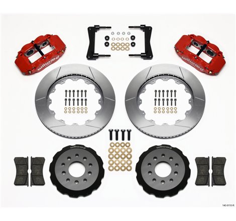 Wilwood Narrow Superlite 6R Front Hat Kit 14.00in Red 2005-2014 Mustang