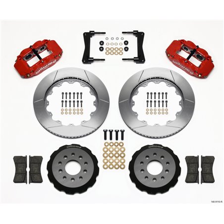 Wilwood Narrow Superlite 6R Front Hat Kit 14.00in Red 2005-2014 Mustang