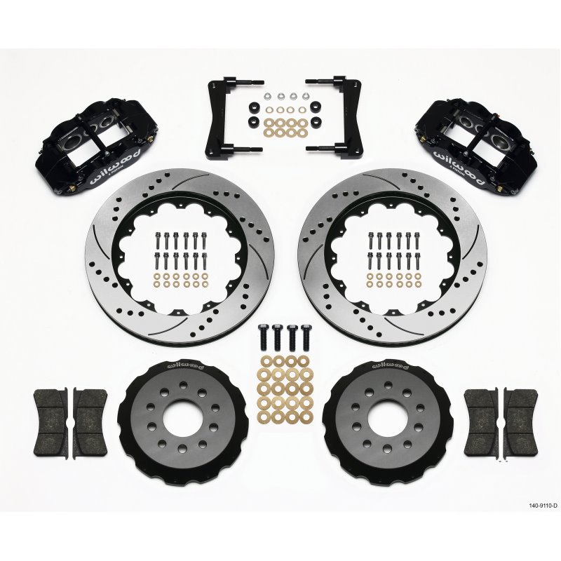 Wilwood Narrow Superlite 6R Front Hat Kit 14.00in Drilled 2005-2014 Mustang