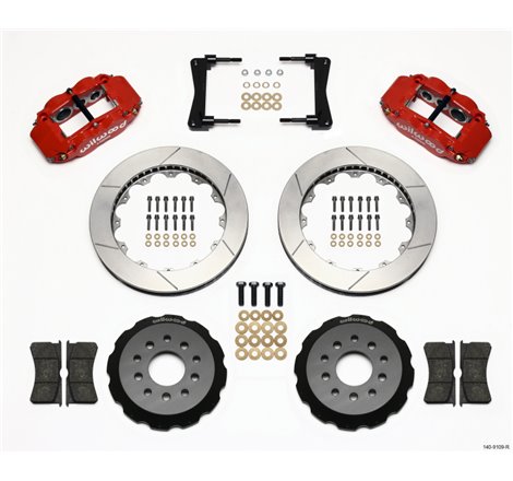 Wilwood Narrow Superlite 6R Front Hat Kit 13.06in Red 2005-2014 Mustang