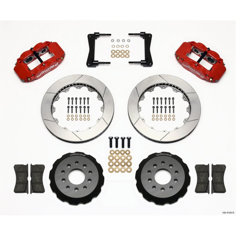 Wilwood Narrow Superlite 6R Front Hat Kit 13.06in Red 2005-2014 Mustang