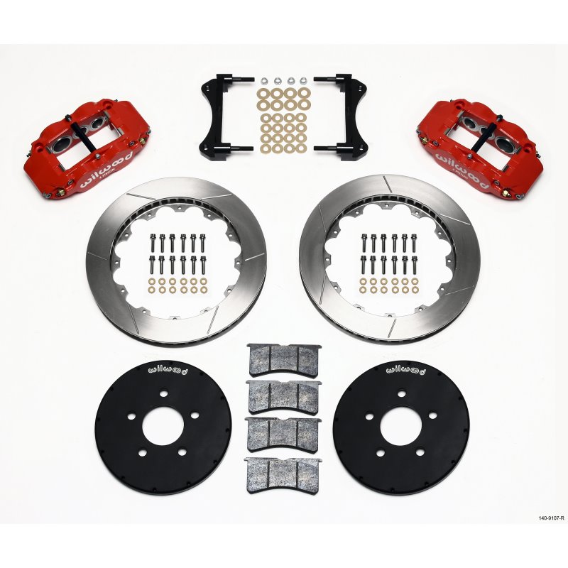 Wilwood Narrow Superlite 6R Front Hat Kit 12.88in Red 1994-2004 Mustang