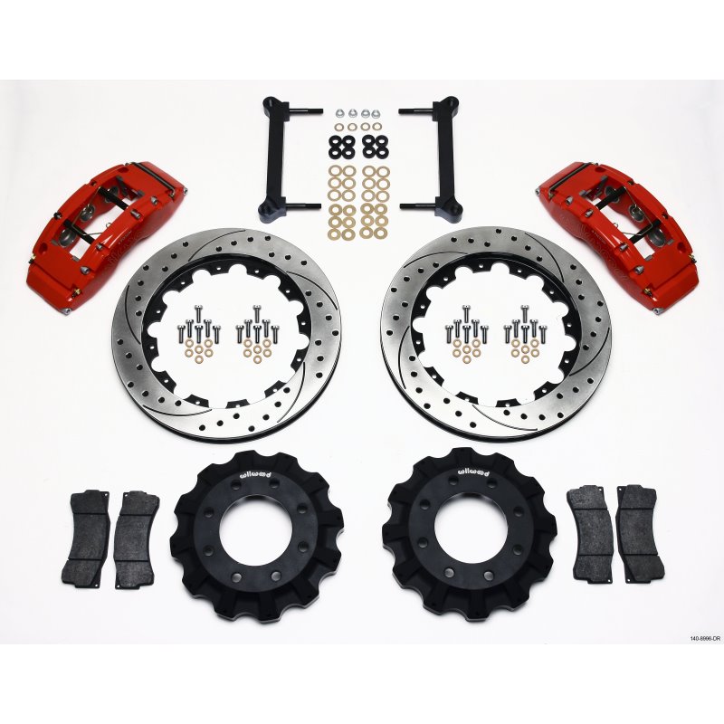 Wilwood TC6R Front Kit 16.00in Drilled Red 1999-2010 GM H2 Truck/SUV 2500