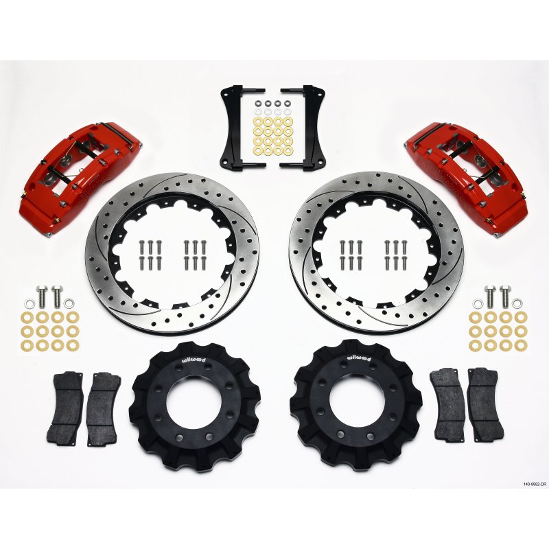 Wilwood TC6R Front Kit 16.00in Drilled Red 1999-2014 GM Truck/SUV 1500