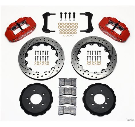 Wilwood Narrow Superlite 6R Front Hat Kit 13.06in Drilled Red E36 BMW M3