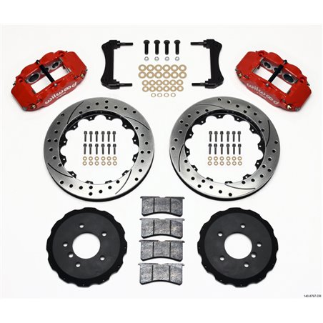 Wilwood Narrow Superlite 6R Front Hat Kit 13.06in Drilled Red E36 BMW M3