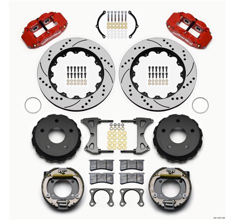 Wilwood Narrow Superlite 4R Rear P-Brk Kit 14.00in Drill Red Big Ford 2.00in Off Bronco 5 x 5.50