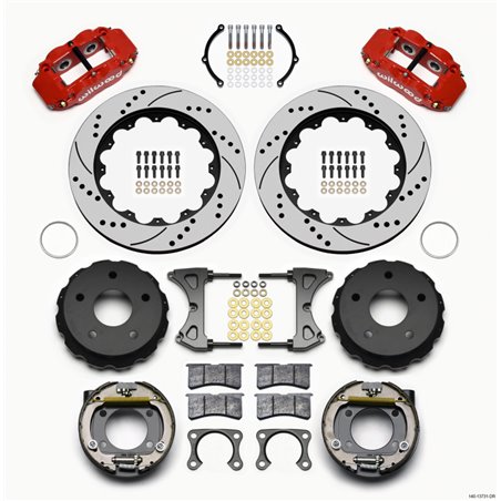Wilwood Narrow Superlite 4R Rear P-Brk Kit 14.00in Drill Red Big Ford 2.00in Off Bronco 5 x 5.50