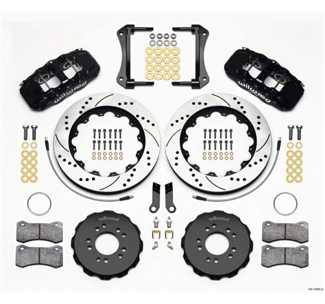 Wilwood AERO6 Front Hat Kit 14.00 Drilled 2005-2014 Mustang w/ BMR Suspn. w/Lines